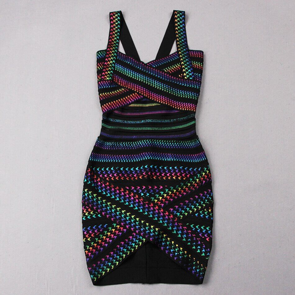 Veelzijdige mouwloze dames bodycon jurk met strepen, zowel feestelijk als casual te dragen.