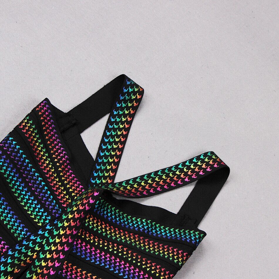 Comfortabele stretch gestreepte minijurk met U-hals, een trendy keuze voor dameskleding.
