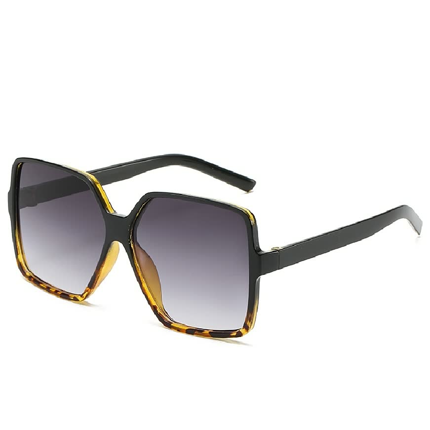Elegante dameszonnebril, oversized model met stijlvolle gekleurde glazen, perfect voor zonnige dagen.