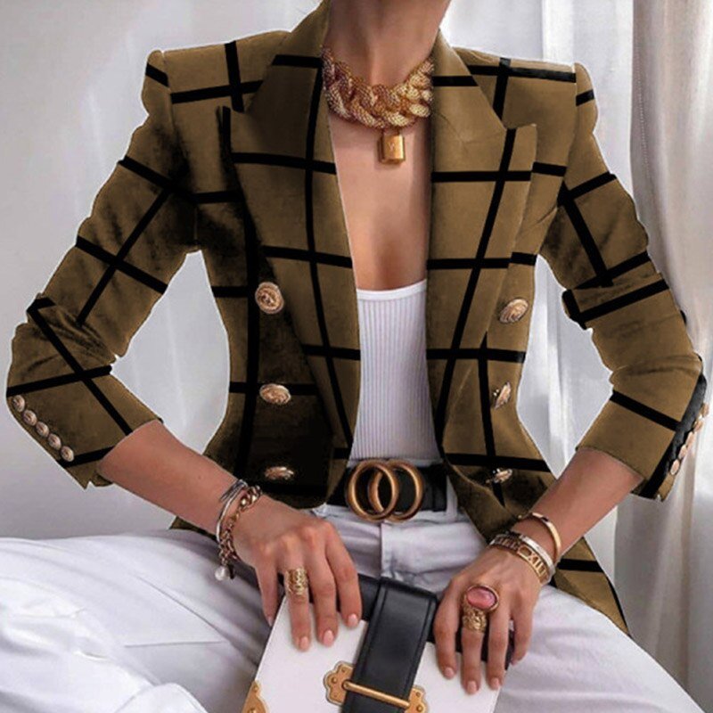 Veelzijdig dames blazer jasje, combineert elegantie met een casual stijl. Ideaal als overgangsjas.