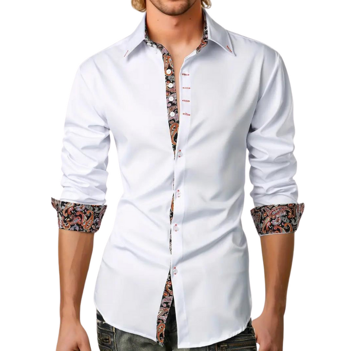 Trendy heren feestoverhemd, slimme pasvorm, ideaal voor avondkleding en speciale gelegenheden.