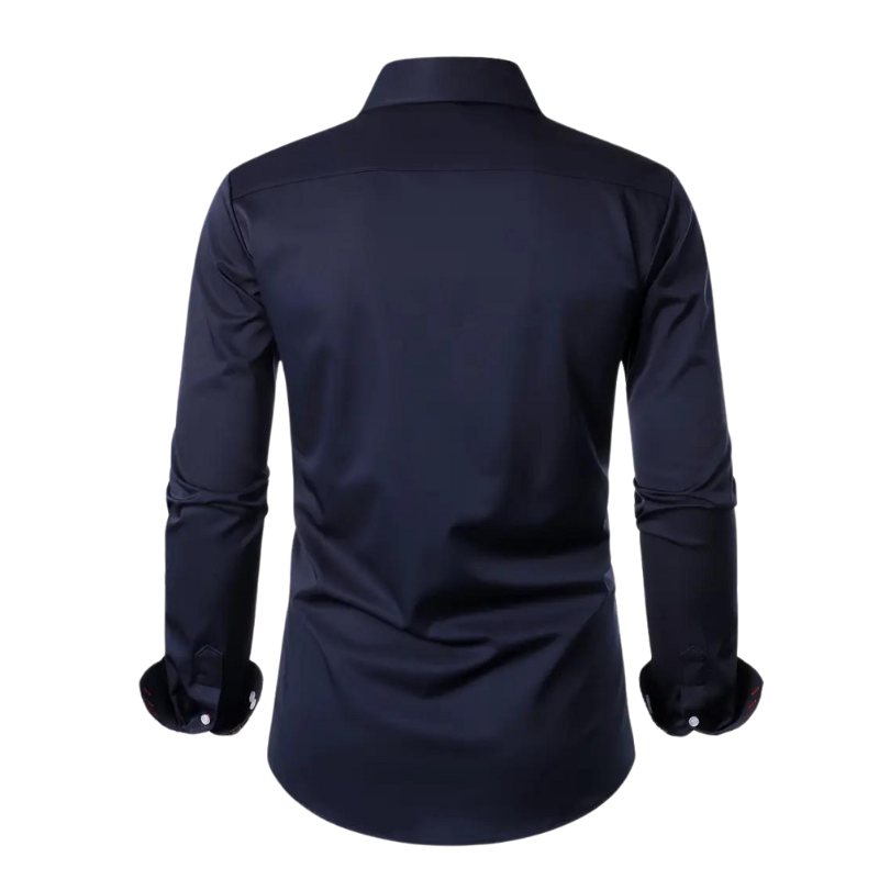 Comfortabel en trendy herenoverhemd met slimme pasvorm, ideaal voor een moderne feestlook.