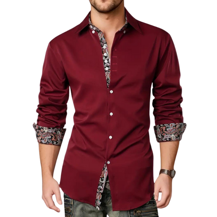 Modern design heren feestoverhemd, slim fit voor een eigentijdse en elegante uitstraling.