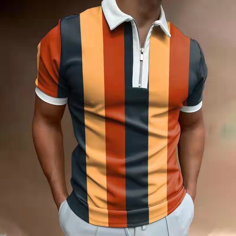 Trendy herenpolo met rits, comfortabel en casual herenshirt, ideaal voor warme zomerse dagen.