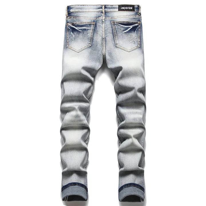 Jaxon casual herenjeans met gescheurde details. Comfortabele spijkerbroek voor heren, perfect voor elke dag.