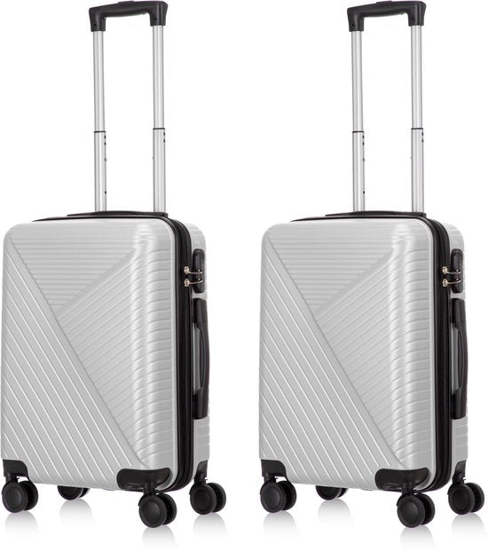 Handbagage en grote koffer, hardcase set Santorini, met TSA slot en 360° wielen voor flexibel en efficiënt reizen.