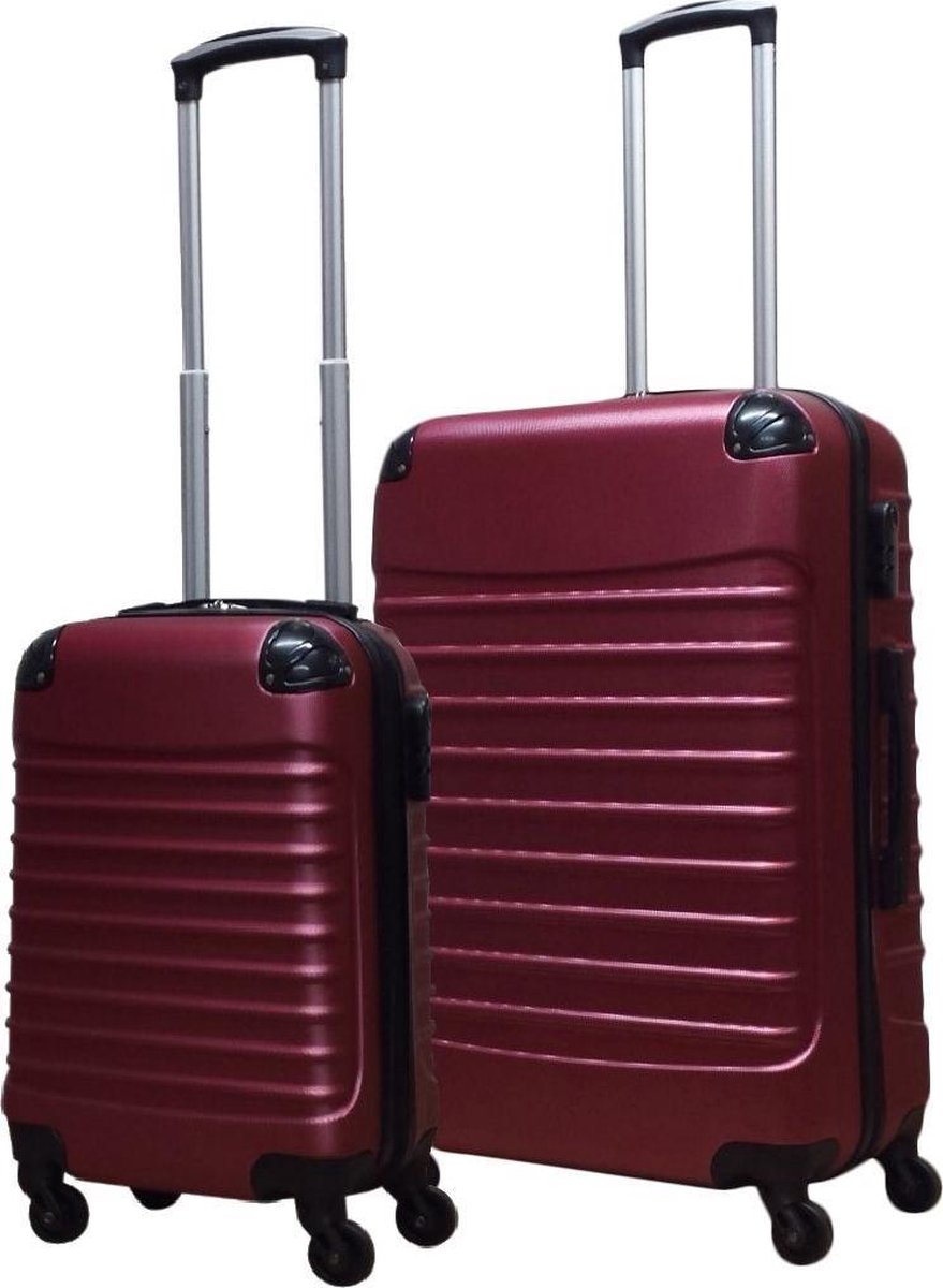 Set van 2 zwarte ABS harde koffers, duurzaam en krasbestendig. Perfecte bagage voor elke vakantie of zakenreis.