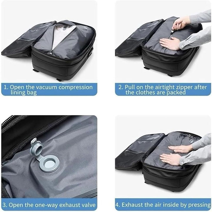 Duurzame reisrugzak van waterbestendig materiaal, met robuuste ritsen voor al je reis- en outdoorbehoeften.