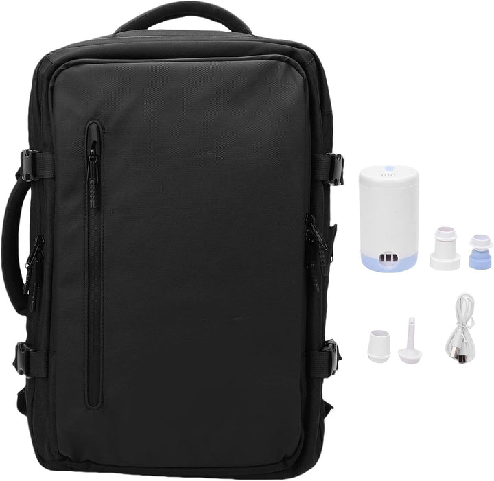 Uitschuifbare vacuüm reisrugzak 56-75L met pomp, ideaal voor compact reizen en meer pakruimte.