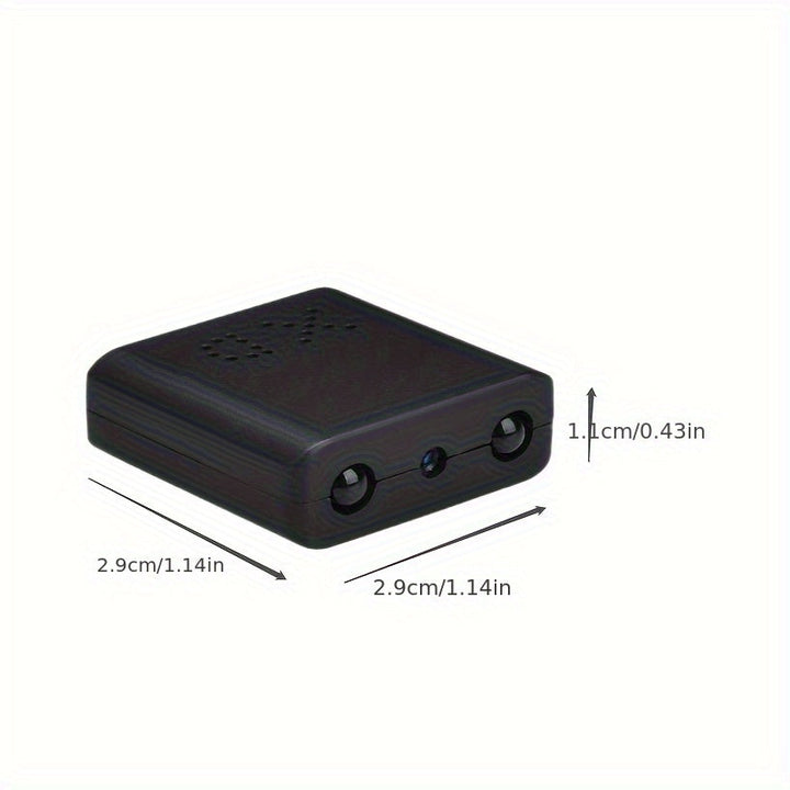 Zwarte Full HD beveiligingscamera, ultra-compact ontwerp, perfect voor discrete bewaking binnenshuis.