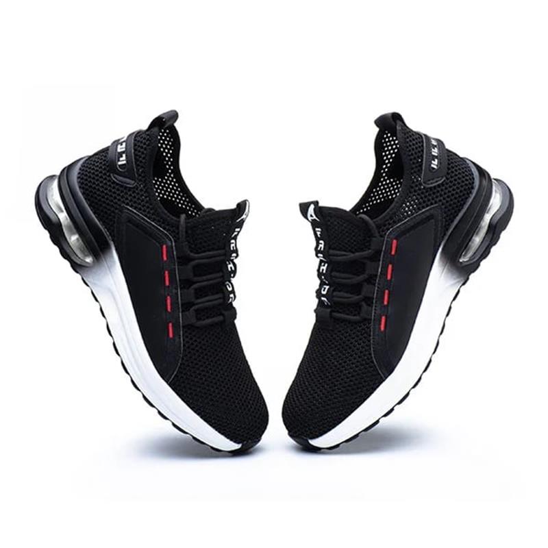 Detail SteelFlex One: ademend bovenwerk, stalen neus en anti-perforatie zool, unisex werkschoenen.