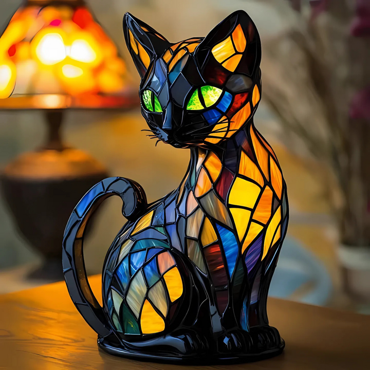 Unieke lichtgevende kattenlamp; sfeervolle tafellamp decoratie. Ideaal cadeau voor interieur & kattenliefhebber.