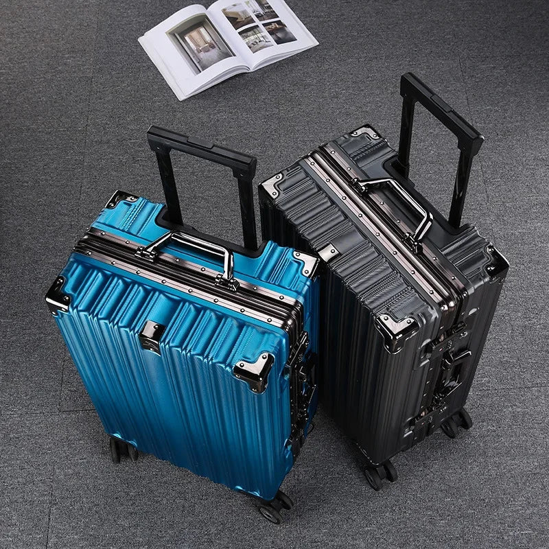 Uniseks hardshell reiskoffer met aluminium frame, duurzaam en lichtgewicht voor elke reis.