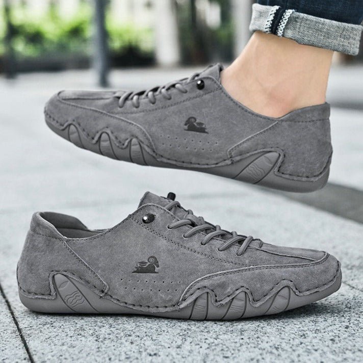 Anatomisch ontworpen leren barefoot schoenen, uniseks, voor natuurlijk loopcomfort.