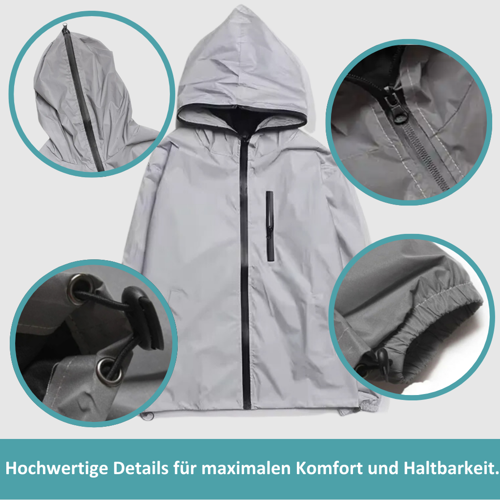 LumiSafe reflecterende regenjas biedt optimale zichtbaarheid en waterdichte bescherming voor uniseks veiligheid onderweg.