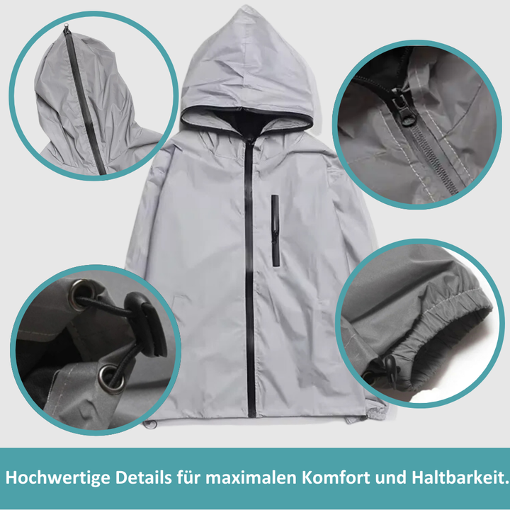 LumiSafe reflecterende regenjas biedt optimale zichtbaarheid en waterdichte bescherming voor uniseks veiligheid onderweg.