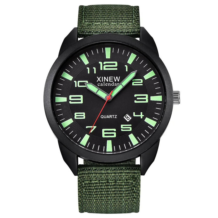 Modern en duurzaam Lumo uniseks quartz horloge met een heldere lichtgevende wijzerplaat en handige kalenderfunctie.