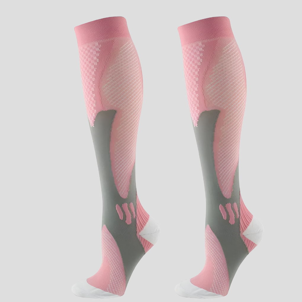 Compressiekousen voor sport, werk en reizen, verbeteren de bloedsomloop en verminderen beenvermoeidheid.
