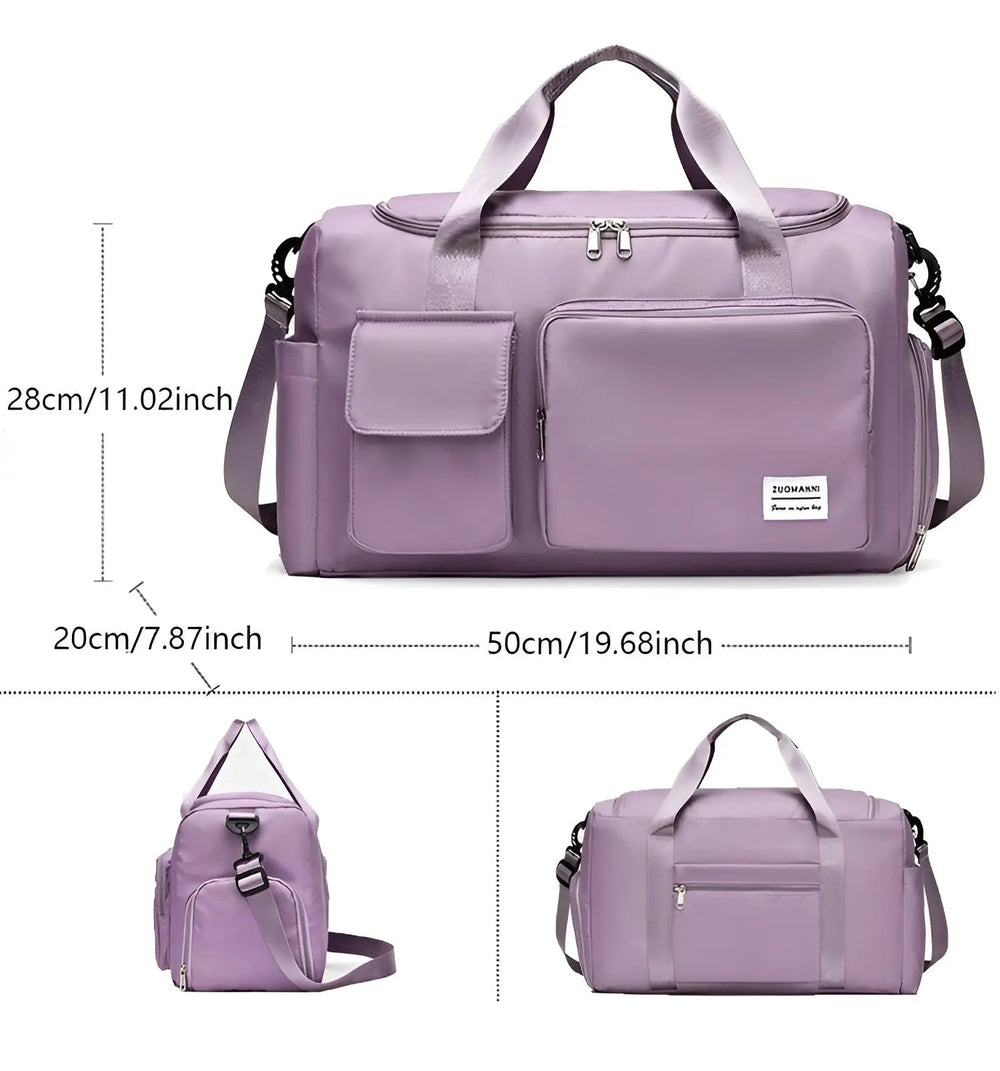 Ruime JetSet reistas van waterdicht nylon, ideaal voor weekendtrips en sportactiviteiten.