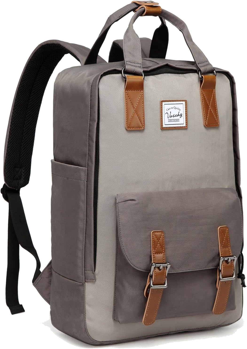 Unisex 15.6 inch waterdichte vintage laptop rugzak met opbergvakken, ideaal als schooltas of werktas.