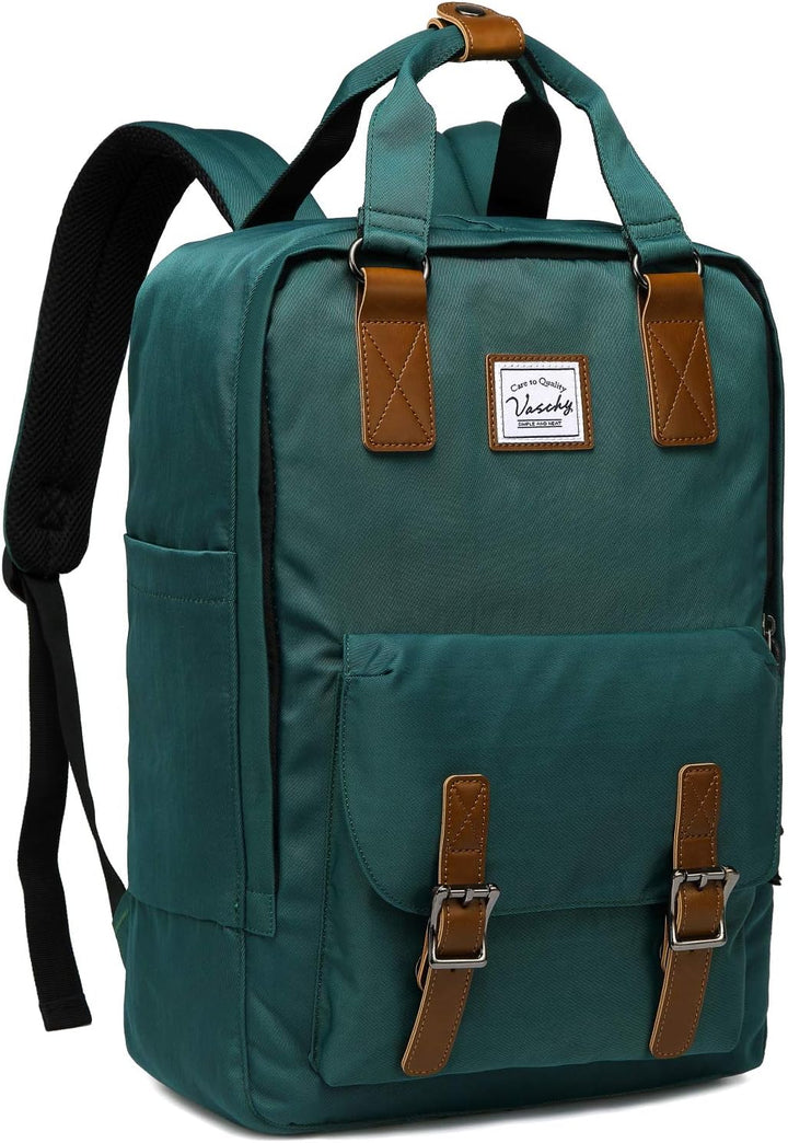 UrbanEase 15.6 inch waterdichte vintage laptop rugzak, ideaal voor school, werk en reizen met organizer vakken.