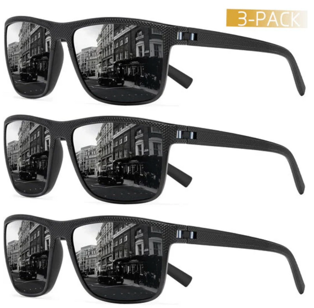 Unisex zonnebrilset met 3 stuks, geschikt voor mannen en vrouwen, perfect voor zomer, sport en dagelijks gebruik.