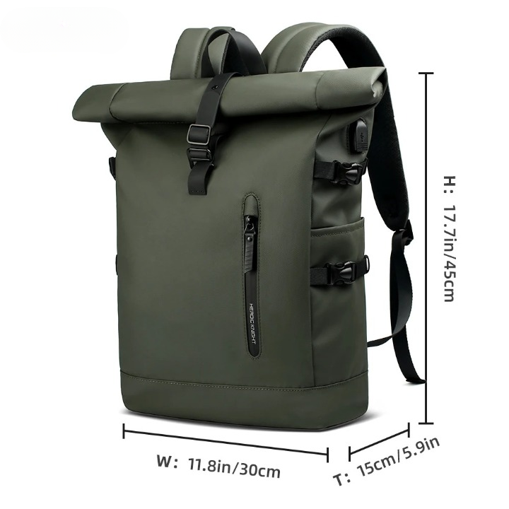 Unisex 3-in-1 waterdichte fietstas & rugzak, ideaal voor forenzen en fietsen. Past op bagagedrager.