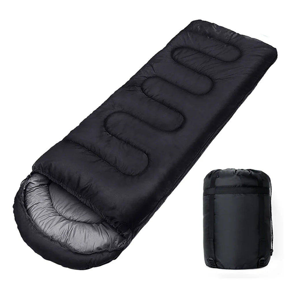 Waterdichte 4-seizoenen slaapzak voor optimale warmte en comfort tijdens kamperen en buitenleven.