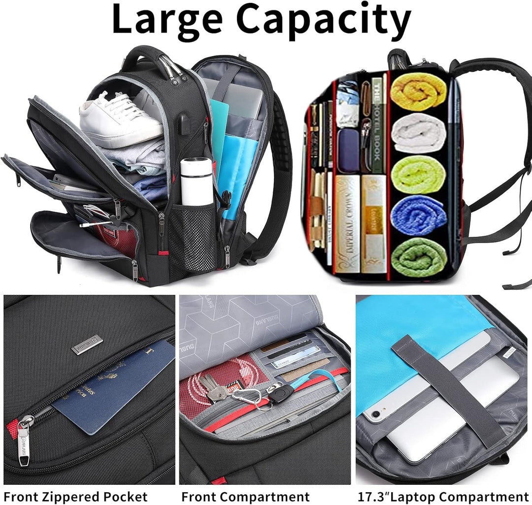Comfortabele 50L unisex reis laptoprugzak, waterdicht en met USB, voor al je reisavonturen.