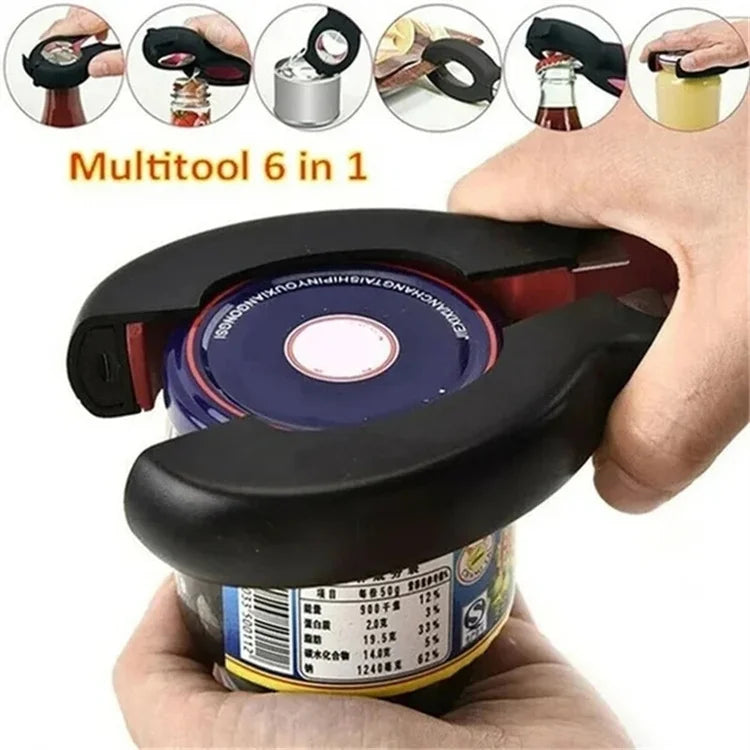 Handige potopener en flessenopener; moeiteloos jam, frisdrank of bier openen met deze universele keukenhulp.