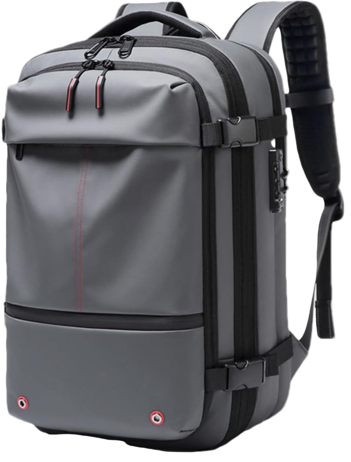 Waterdichte 60L rugzak met uitbreidbaar design en veilig laptopvak. Essentieel voor reizigers.