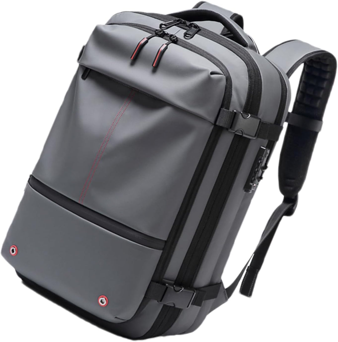 Pak al je reisbenodigdheden in deze 60L uitbreidbare waterdichte reisrugzak met laptopvak.