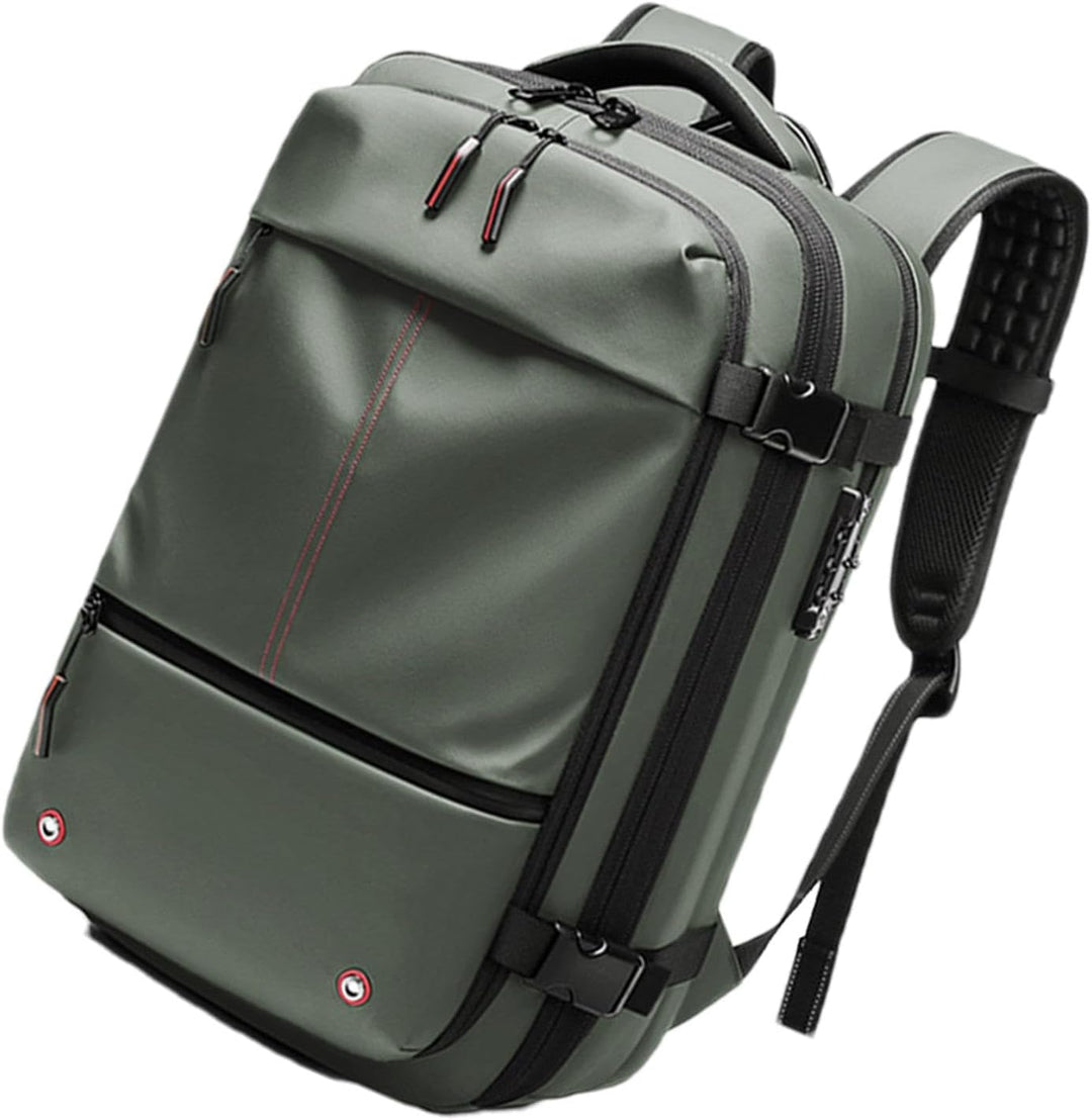 Trivora Air Vacuum Backpack, 60L uitbreidbare reisrugzak met laptopcompartiment en compressie.