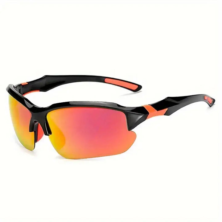Comfortabele pasvorm van de AdventureVision unisex sportzonnebril, ideaal voor hardlopen en fietsen.