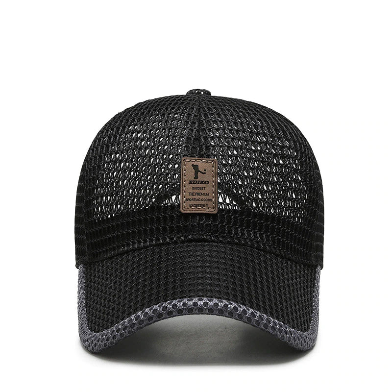 Ademende AeroBreeze mesh zomerpet in unisex design. Perfect voor zonnige dagen, houdt je hoofd koel en licht.