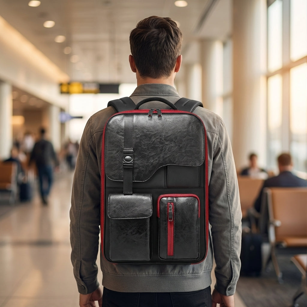Unisex anti-diefstal rugzak met laptopvak, waterdicht en uitbreidbaar. Perfect voor zakelijk gebruik en reizen.