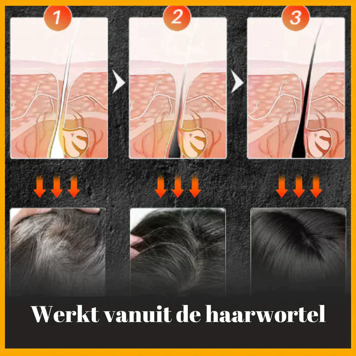 De anti-grijs shampoo bar herstelt geleidelijk de natuurlijke haarkleur voor een frisse uitstraling.