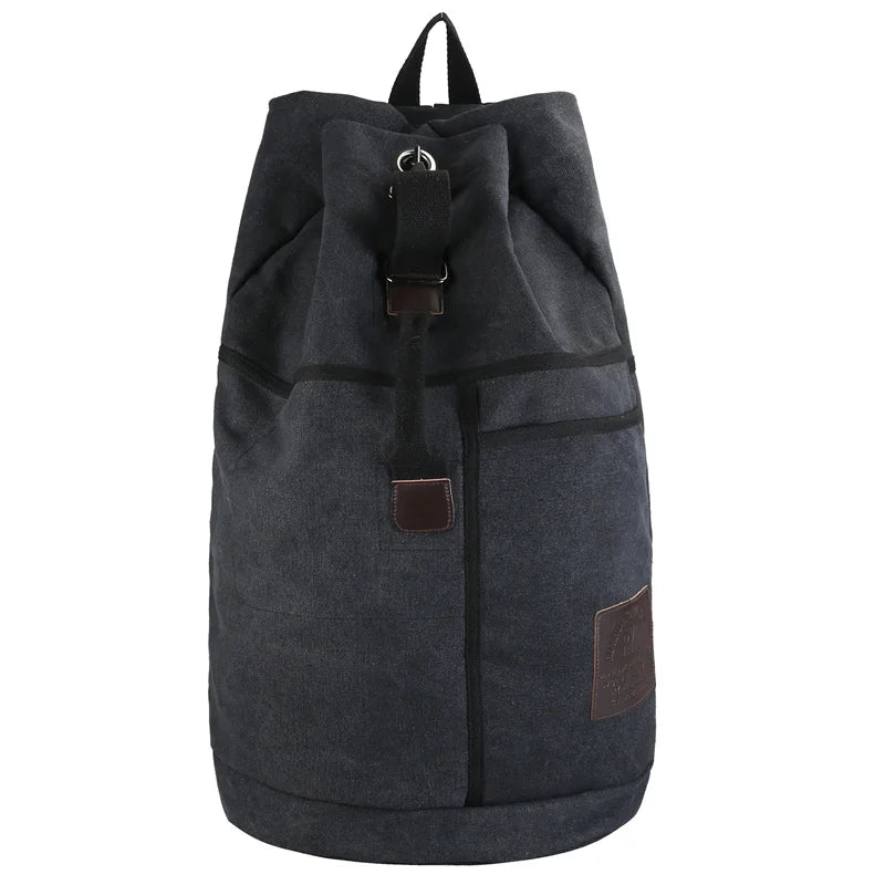Khaki canvas rugzak, grote capaciteit reistas voor unisex gebruik. Ideaal voor lange trips.