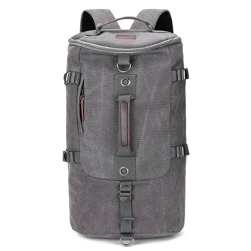 Stijlvolle unisex canvas weekendtas, grote capaciteit, perfect als reisrugzak of voor dagelijks gebruik.