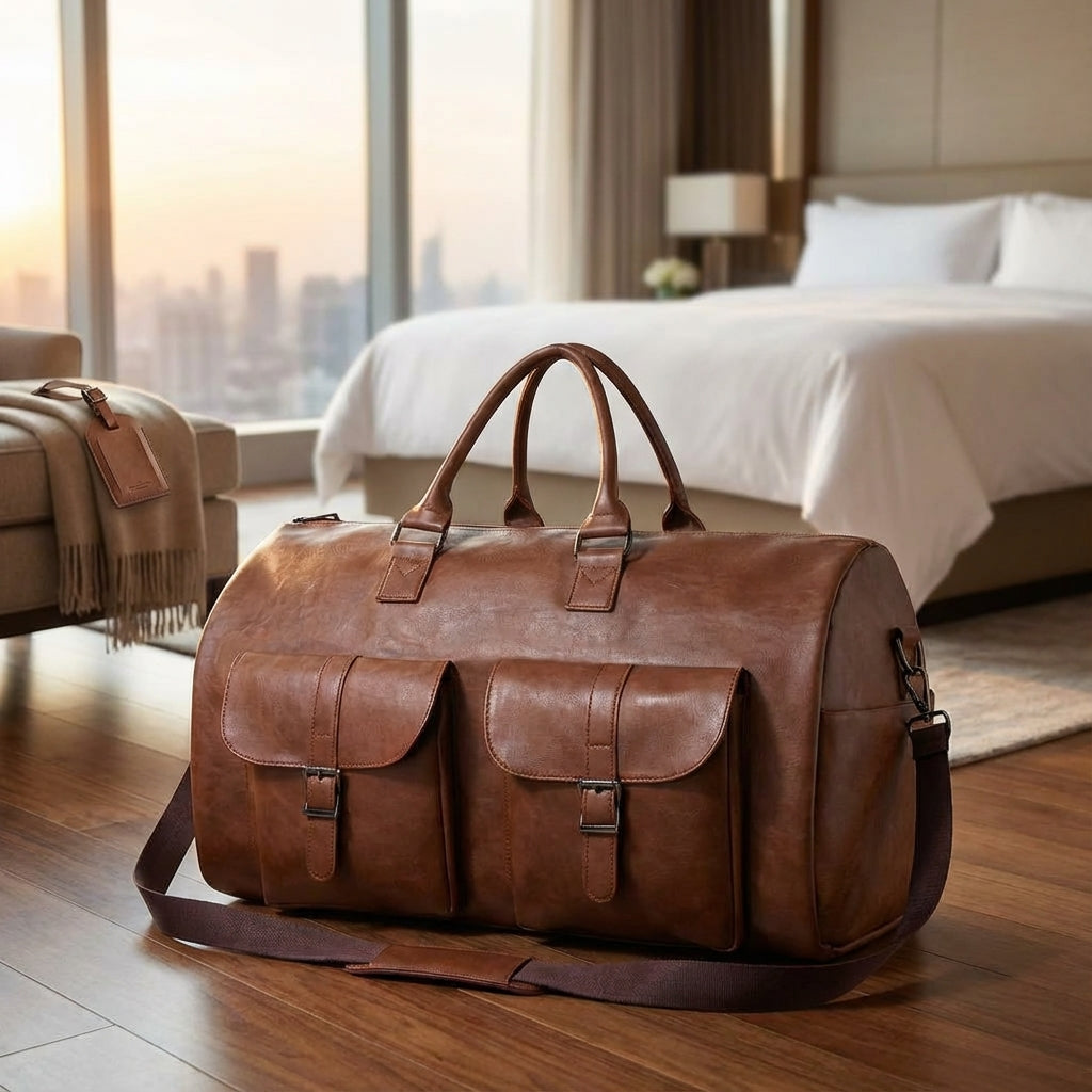 Unisex Carrylux weekender reistas met schoenenvak en schouderriem, ideaal voor georganiseerd reizen.