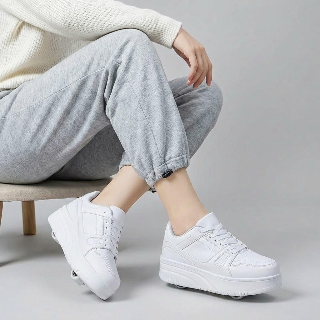 Leuke unisex rolschoenen voor actieve kinderen; stijlvolle casual schoenen en skates in één voor eindeloos speelplezier.