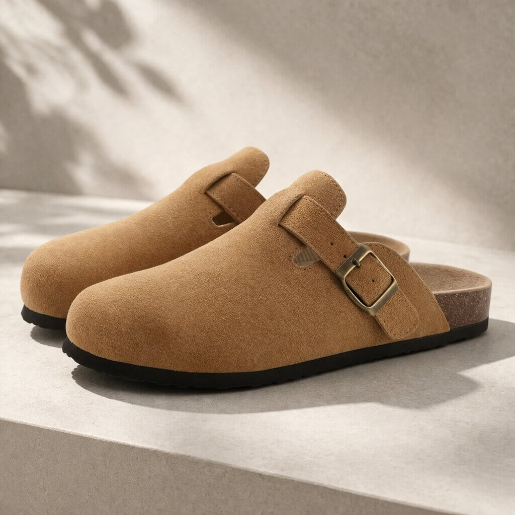 Comfortabele unisex instapklompen met verstelbare gesp, ideaal voor voetcomfort en dagelijks gebruik.