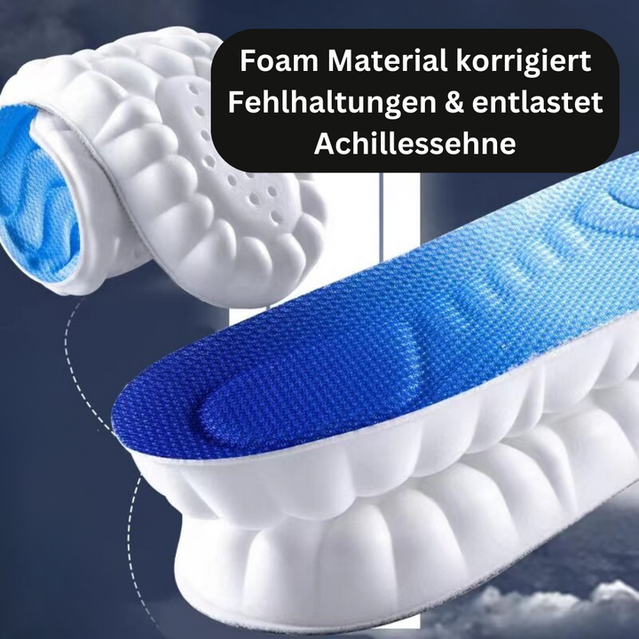 Blauwe unisex CloudFlex inlegzolen voor dagelijks gebruik, zorgen voor pijnvrije voeten en optimaal voetcomfort.