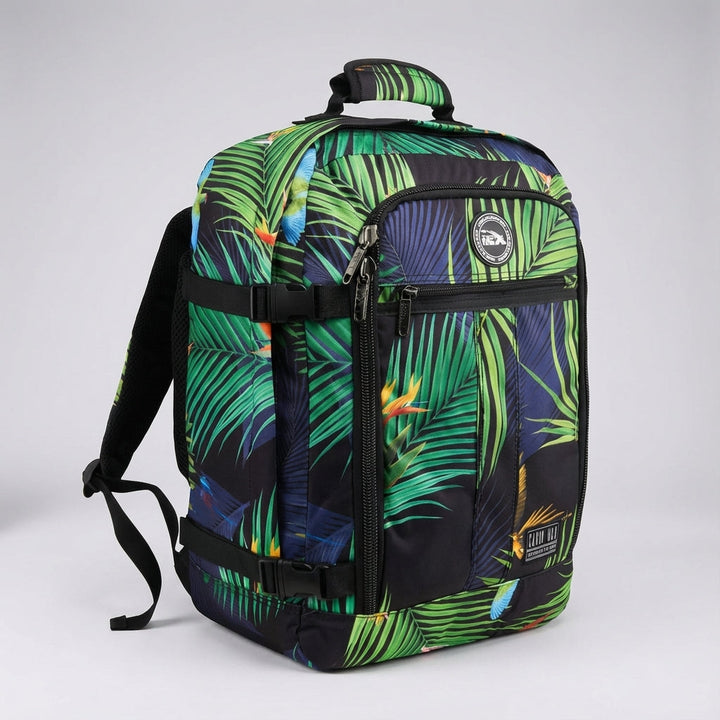 Vooraanzicht van de compacte 30L NomadLite rugzak, klaar voor je volgende reisavontuur.