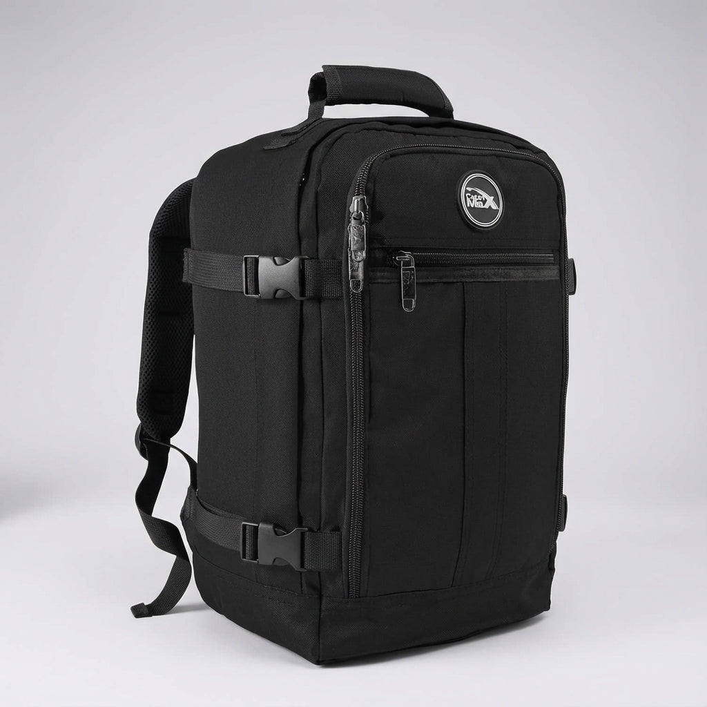 Compacte NomadLite reisrugzak 30L voor handbagage, geschikt voor korte en lange weekendtrips.
