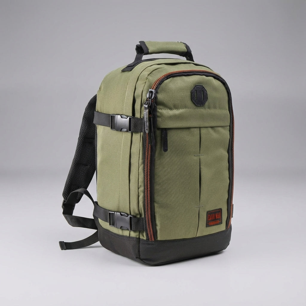 Lichtgewicht 30L NomadLite rugzak, ontworpen voor moeiteloos reizen als compacte handbagage.