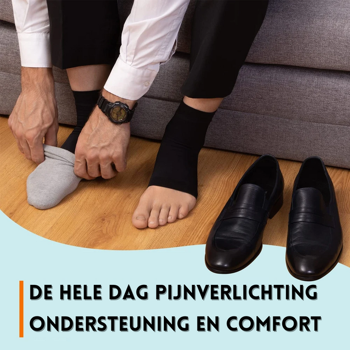 Duurzame polyester compressiekousen voor dagelijks gebruik. Bieden comfort en verlichten zwelling en voetpijn.