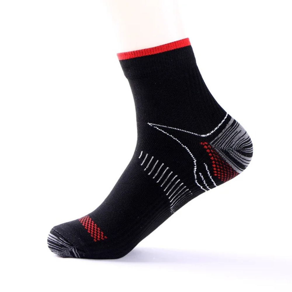 Unisex compressiesokken voor dagelijks comfort, effectieve pijnverlichting en ondersteuning bij vermoeide voeten.