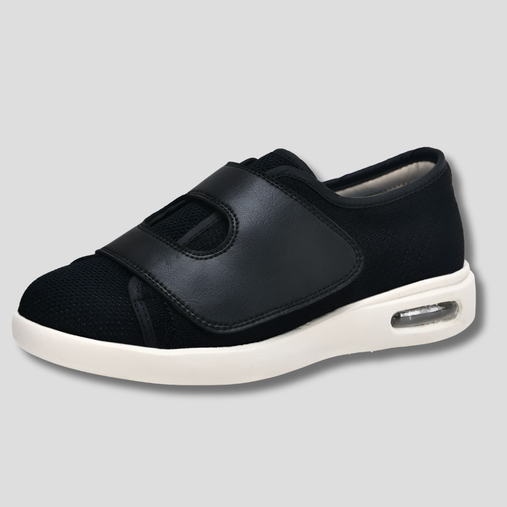 Comfortabele unisex diabetische schoenen met klittenbandsluiting, extra breed en verstelbaar voor gezwollen of gevoelige voeten.