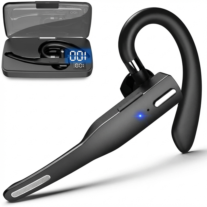 Unisex draadloze Bluetooth headset voor helder geluid. Comfortabel, handsfree bellen/muziek met lange batterijduur.